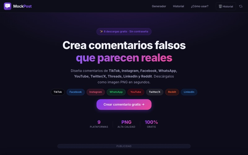 PostMockup - Generador de comentarios falsos